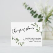 Carte Postale Simple verdure Changement de plan Reporté Mariage (Debout devant)