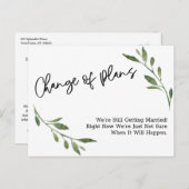 Carte Postale Simple verdure Changement de plan Reporté Mariage (Devant / Derrière)
