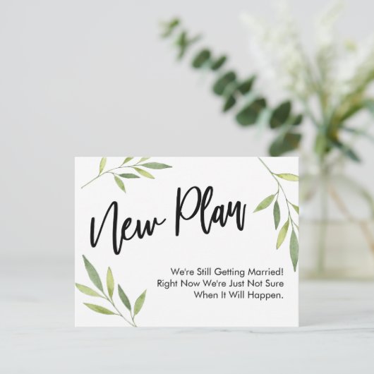 Carte Postale Simple verdure Nouveau plan Reporté Mariage Mise à (Debout devant)