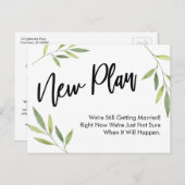 Carte Postale Simple verdure Nouveau plan Reporté Mariage Mise à (Devant / Derrière)