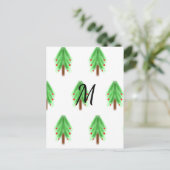 Carte Postale Simple watercolor Christmas pattern add monogram (Debout devant)