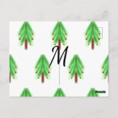 Carte Postale Simple watercolor Christmas pattern add monogram (Dos)