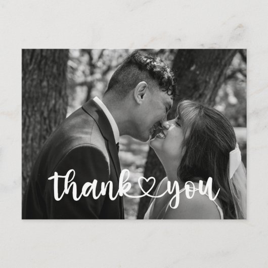 Carte Postale Simple Wedding Thank You Card (Devant)