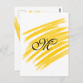 Carte Postale simple yellow watercolor lines add your monogragra (Devant / Derrière)
