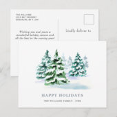Carte Postale Simplement élégant Pine Tree Noël Salutation (Devant / Derrière)