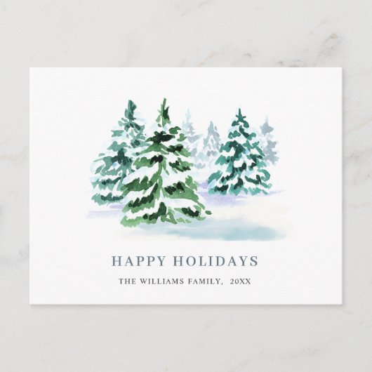 Carte Postale Simplement élégant Pine Tree Noël Salutation (Devant)