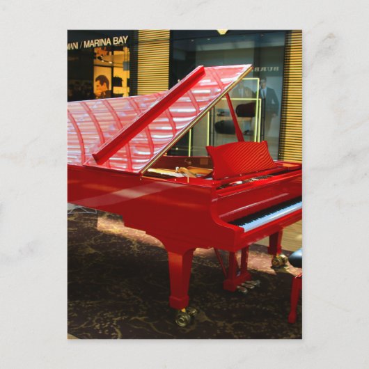 Carte Postale Simplement rouge : piano à queue (Devant)