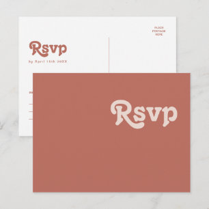 Carte Postale Simples vibrations rétro   RSVP de mariage Old Ros