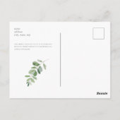 Carte Postale Simplicité & Foliage Mariage noir Enregistrer notr (Dos)