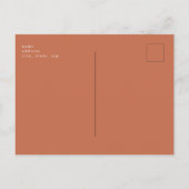 Carte Postale Simplicité Foliage Terracotta Mariage Date de sauv (Dos)