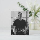 Carte Postale Simplicité moderne Merci de graduation photo (Debout devant)