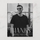 Carte Postale Simplicité moderne Merci de graduation photo (Devant)