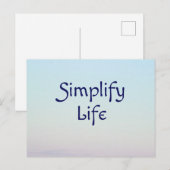 Carte postale Simplifier la vie (Devant / Derrière)