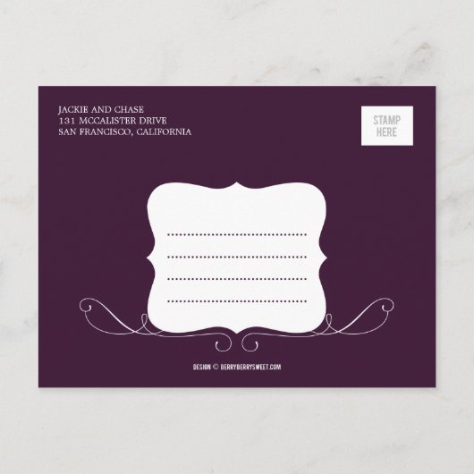 Carte postale 'Simply Couture Save The Date' - Vio (Dos)