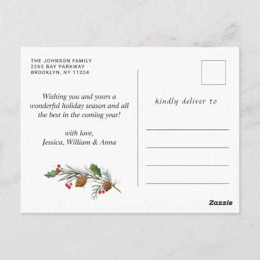 Carte Postale Simply Elegant Holiday PHOTO Noël Salutation (Dos)