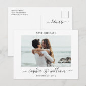 Carte Postale Simply Elegant Wedding Hearts Save the Date Photo (Devant / Derrière)