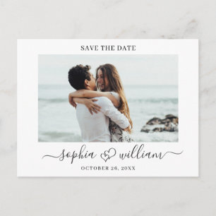 Carte Postale Simply Elegant Wedding Hearts Save the Date Photo