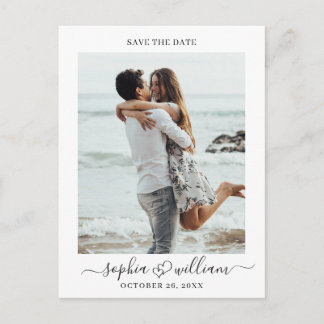 Carte Postale Simply Elegant Wedding Hearts Save the Date Photo