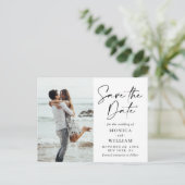 Carte Postale Simply Elegant Wedding Hearts Save the Date Photo (Debout devant)