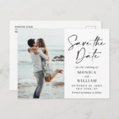 Carte Postale Simply Elegant Wedding Hearts Save the Date Photo (Devant / Derrière)