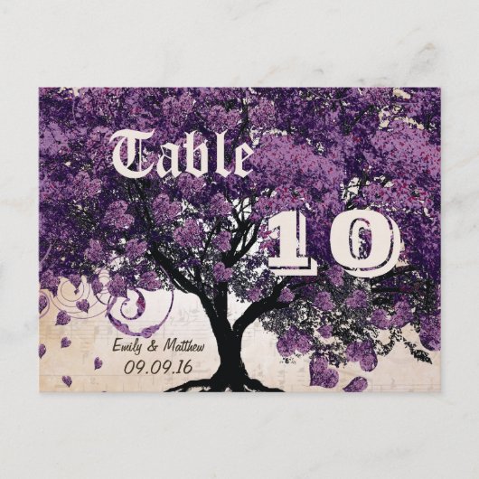 Carte Postale Simply Peachy Purple Heart Leaf Tree Numéro de tab (Devant)