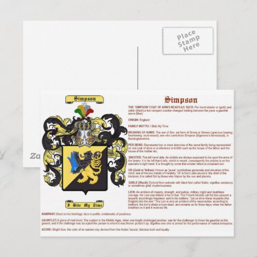 Carte Postale simpson (sens) (Devant / Derrière)