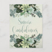 Carte Postale Sincères Condoléances | Peinture à l'aquarelle Suc (Devant)