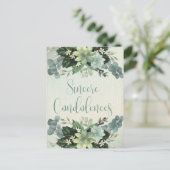 Carte Postale Sincères Condoléances | Peinture Aquarelle Succule (Debout devant)