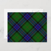 Carte Postale Sinclair tartan bleu vert plaid (Devant / Derrière)