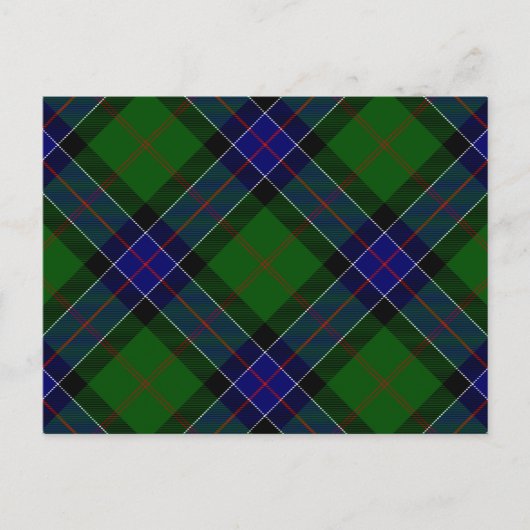 Carte Postale Sinclair tartan bleu vert plaid (Devant)