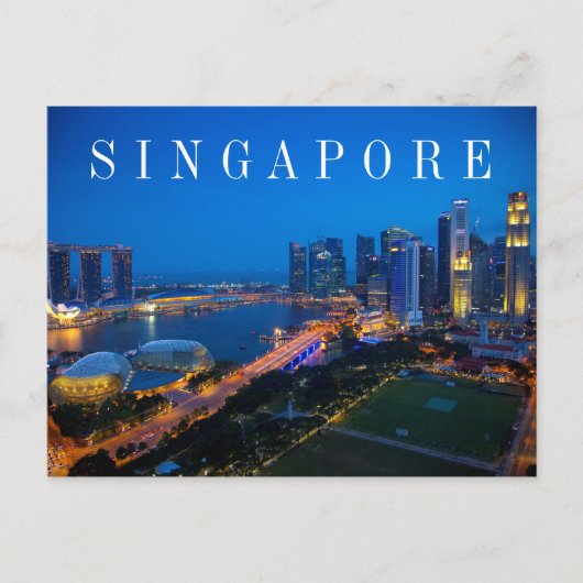 Carte Postale Singapore Downtown at Night (Devant)