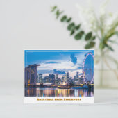 Carte Postale Singapore Flyer & Marina Bay Sands Modern (Debout devant)