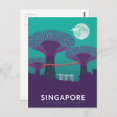 Carte Postale Singapore Gardens by the Bay Night View (Devant / Derrière)