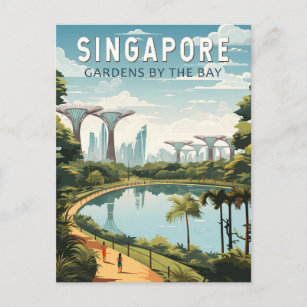Carte Postale Singapore Gardens By The Bay Travel Art Vintage