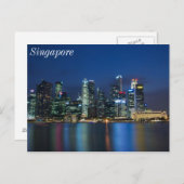 Carte Postale Singapore Skyline Blue Nights (Devant / Derrière)