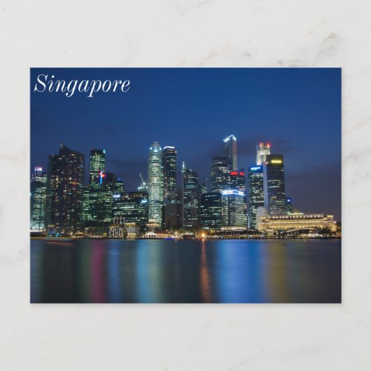 Carte Postale Singapore Skyline Blue Nights (Devant)