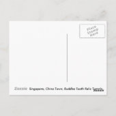 Carte Postale Singapour, Le Temple Relique Des Dents Bouddha (Dos)