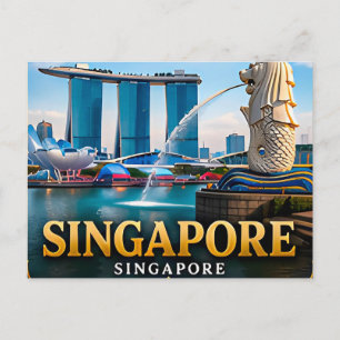 Carte Postale Singapour Marina Bay et Skyline emblématique