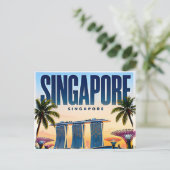 Carte Postale 🌇 Singapour Skyline Moderne de Ville 🌇 (Debout devant)