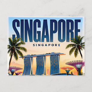 Carte Postale 🌇 Singapour Skyline Moderne de Ville 🌇