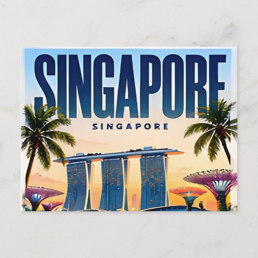 Carte Postale 🌇 Singapour Skyline Moderne de Ville 🌇 (Devant)