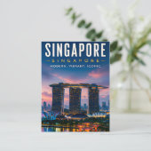 Carte Postale 🌆 Singapour Skyline Moderne Décoration de Maison (Debout devant)