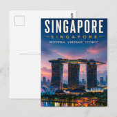 Carte Postale 🌆 Singapour Skyline Moderne Décoration de Maison (Devant / Derrière)