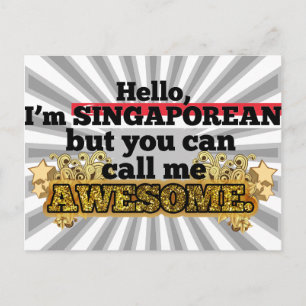 Carte Postale Singapourien, mais appelez-moi génial