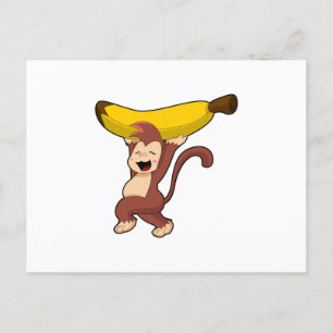Carte Postale Singe à la banane