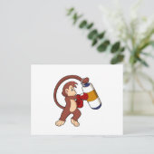 Carte Postale Singe à la boxe avec sac de boxe (Debout devant)