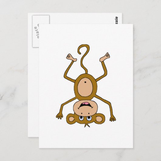 Carte Postale singe à l'envers (Devant / Derrière)