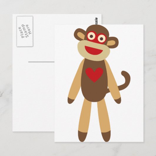 Carte Postale Singe à soie mignonne (Devant / Derrière)