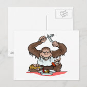 Carte Postale Singe affamé (Devant / Derrière)