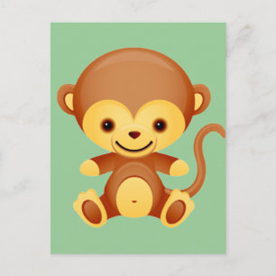 Carte Postale Singe animal bébé